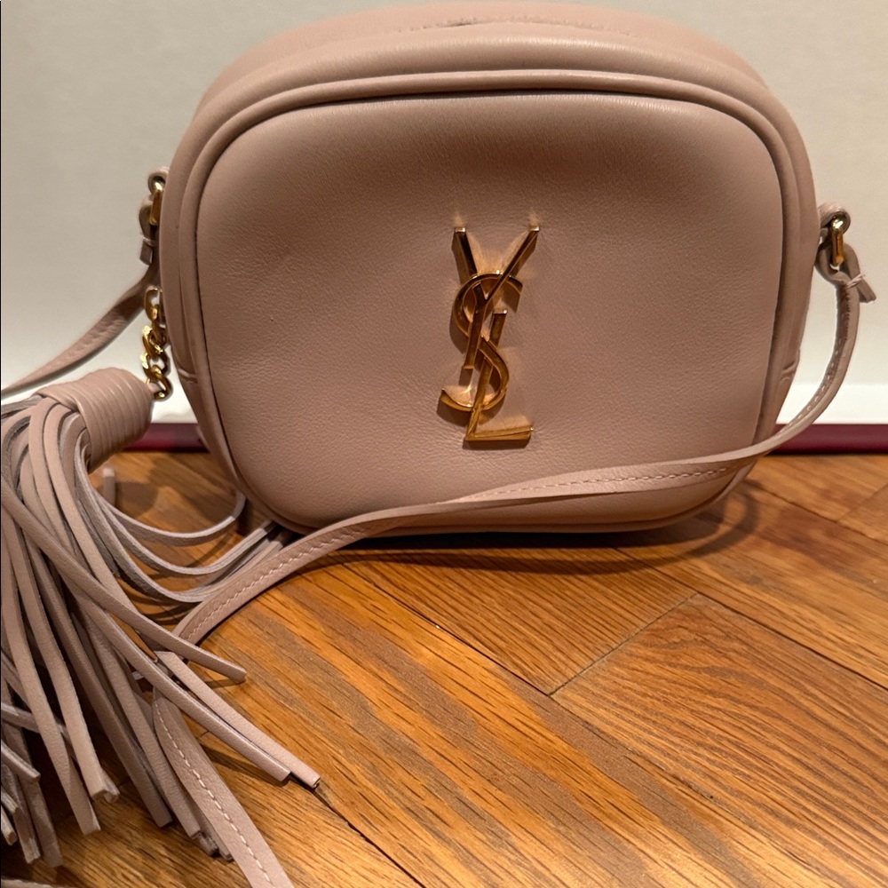 Yves Saint Laurent Blush Crossbody Bag with Gold Accents